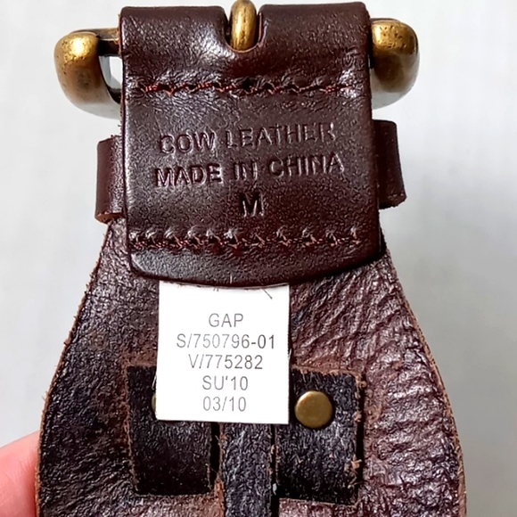 Gap Women's Braided Leather Belt Brown Size Medium Brass Buckle - Picture 6 of 16